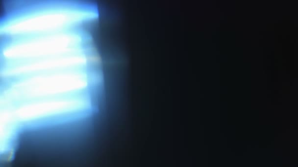 Caméra Réelle Organique Couleur Bleue Lentille Évasée Fuites Lumière Superposition — Video
