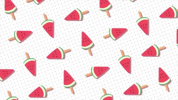Seamless Pattern Hand Drawn Watermelon — Video Stock