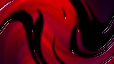 Kırmızı arkaplanda koyu sıvı şekilli soyut animasyon