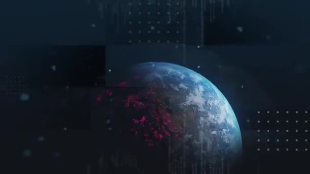 Rendering Planet Earth Night Sky Elements Image Furnished Nasa — kuvapankkivideo