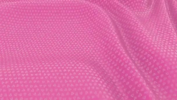 Roze Kleur Met Geometrische Textuur Stof Zwaaien Beweging Grafische Achtergrond — Stockvideo