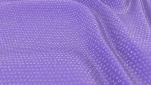 Culoare Violet Material Texturat Geometric Fluturând Fundal Grafic Mișcare Generat — Videoclip de stoc