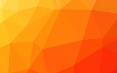 Turuncu gradyan renk 3d düşük poligonal resimli arkaplan. Farklı boyut ve renklerde üçgenlerden oluşan düşük polimetrik arkaplan.