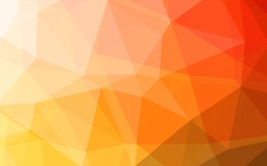 Turuncu gradyan renk 3d düşük poligonal resimli arkaplan. Farklı boyut ve renklerde üçgenlerden oluşan düşük polimetrik arkaplan.
