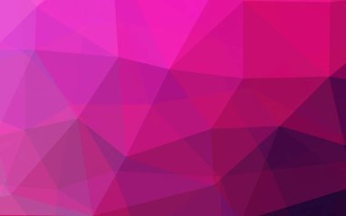 Pembe gradyan renk 3d düşük poligonal resimli arkaplan. Farklı boyut ve renklerde üçgenlerden oluşan düşük polimetrik arkaplan.