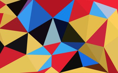 Geriye dönük düşük polimer arka plan. Geometrik tasarımı olan soyut bir arkaplan. Kırmızı, mavi, siyah ve beyaz. Soyut düz konsept tekrarlayan model arka planı. düz geometrik desen.