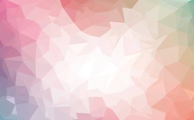 Pembe ve beyaz düşük polyester kristaller arka planda 3 boyutlu üretildi. soyut düzensiz çokgen arkaplan - üçgen düşük poli desen - canlı mavi menekşe pembe arkaplan.