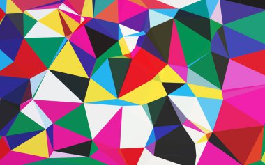 Geriye dönük düşük polimer arka plan. Geometrik tasarımı olan soyut bir arkaplan. Kırmızı, mavi, siyah ve beyaz. Soyut düz konsept tekrarlayan model arka planı. düz geometrik desen.