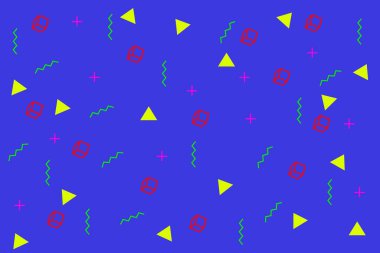 Memphis tarzı soyut arkaplan, illüstrasyon.