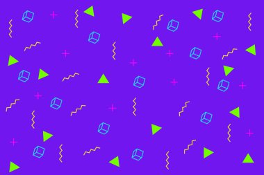 Memphis tarzı soyut arkaplan, illüstrasyon.