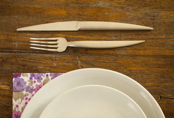 Plate knife fork — Stock Photo, Image