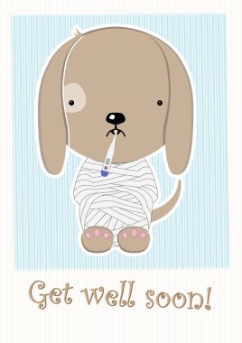 şirin, zavallı, hasta köpek, geçmiş kartpostal alın
