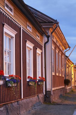 Kokkola 'da eski bir cadde. Finlandiya