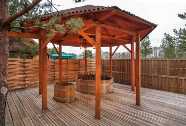 Dolgovo köyündeki hamam. Minsk bölgesi. Beyaz Rusya