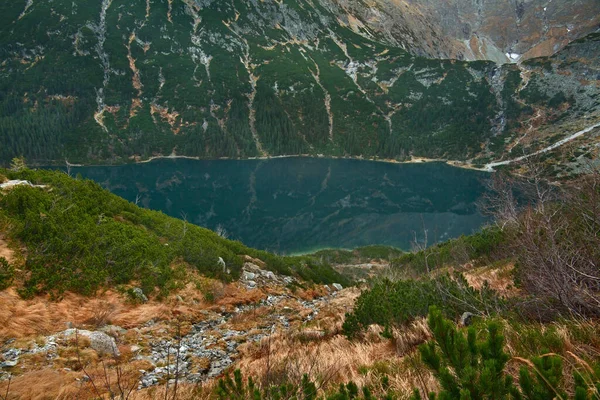 Lago Sea Eye Morskie Oko Cerca Zakopane Polonia — Foto de Stock