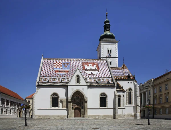 Chiesa San Marco Piazza San Marco Zagabria Croazia — Foto Stock