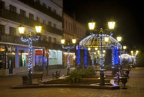 Holiday Decorations Sovetskaya Street Brest Belarus — Stock Photo, Image