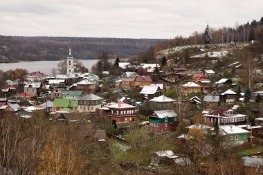 Plyoların panoramik görünümü. İvanovo oblast. Rusya