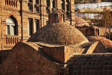Tiflis 'teki Abanotubani Mahallesi' nde hamamlar. Georgia