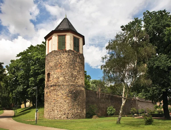 Wieża Ochsenturm Altes Schlossat Stary Zamek Hochst Powiat Frankfurt Nad — Zdjęcie stockowe