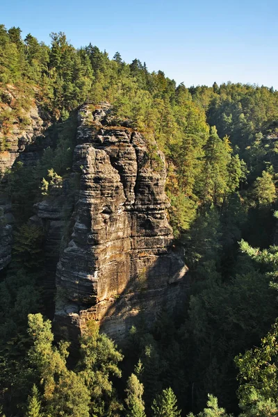 Svizzera Boema Montagne Arenaria Dell Elba Vicino Hrensko Boemia Repubblica — Foto Stock