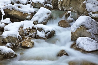 Partnachklamm - Garmisch-Partenkirchen yakınlarında Partnach vadisi. Bavyera 'da. Almanya