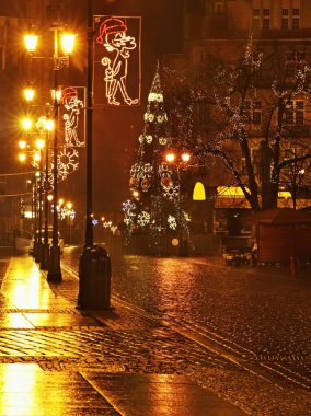 Torun 'da pazar meydanı. Polonya