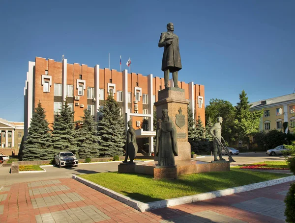 Monumento Piotr Stolypin Frente Construcción Duma Oblast Saratov Rusia — Foto de Stock