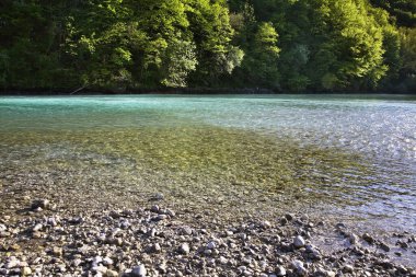 Soca Nehri, Most na Soci kasabası yakınlarında. Slovenya
