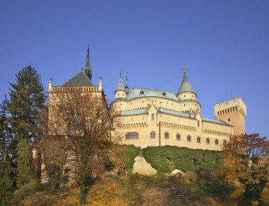 Bojnice kalesinin manzarası. Slovakya