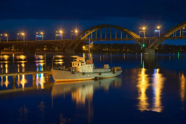 Vista Del Puente Del Volga Rybinsk Rusia — Foto de Stock