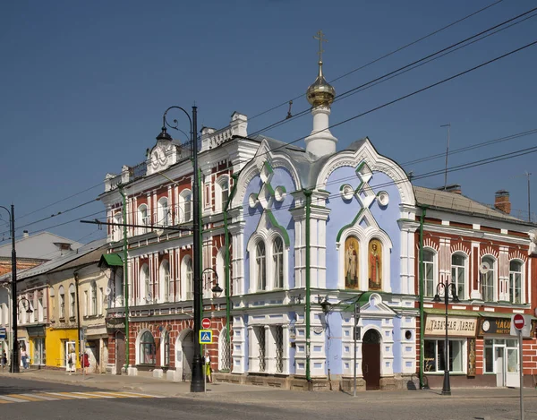 Crossroad Cross Krestovaya Και Standing Stoyalaya Δρόμο Στο Rybinsk Ρωσία — Φωτογραφία Αρχείου