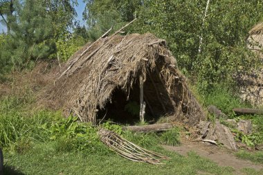 Biskupin 'de tarihi yerleşim yeri. Polonya