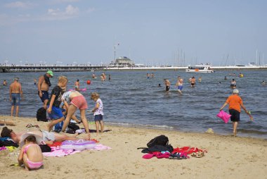 Sopot 'ta plaj. Polonya