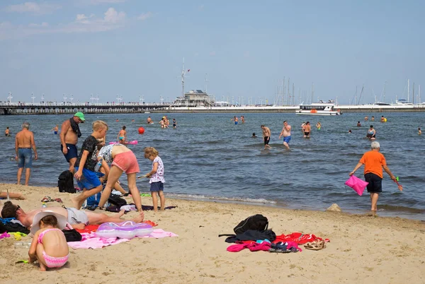 Sopot 'ta plaj. Polonya