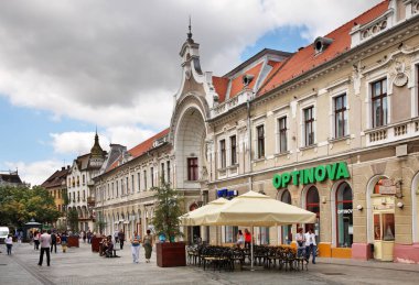 Market on Republicii boulevard in Oradea. Romania clipart