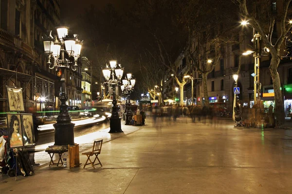 Boulevard Rambla Barcelona Spanje — Stockfoto