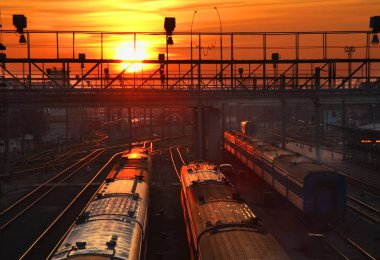 Brest 'teki tren istasyonu. Beyaz Rusya