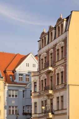 Zagan 'daki pazar meydanı. Polonya