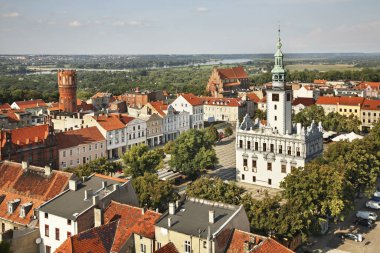 Chelmno 'daki pazar meydanı. Polonya