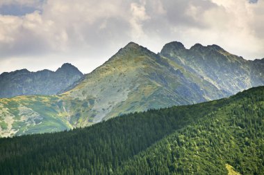 Zakopane yakınlarındaki yüksek Tatras dağlarının manzarası. Polonya