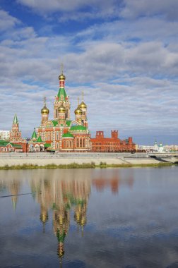 Yoshkar-Ola 'daki Kutsal Bakire Meryem Katedrali. Mari El Republic. Rusya