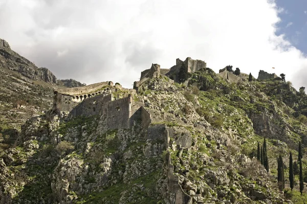 Ruiner Fästning Kotor Montenegro — Stockfoto