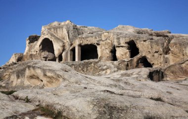 Gori yakınlarındaki Uplistsikhe mağara kompleksi (Lord 's castle). Shida Kartli bölgesi. Georgia