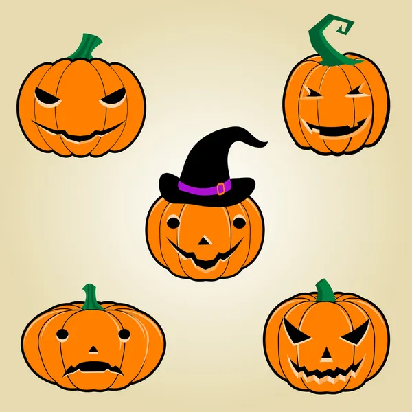 Calabazas de Halloween — Vector de stock