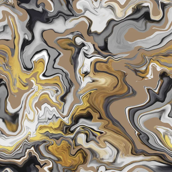 清晰的纹理无缝图案 米黄色 烟熏的抽象背景 无缝液 Ebru风格的效果 水墨印刷 — 图库矢量图片