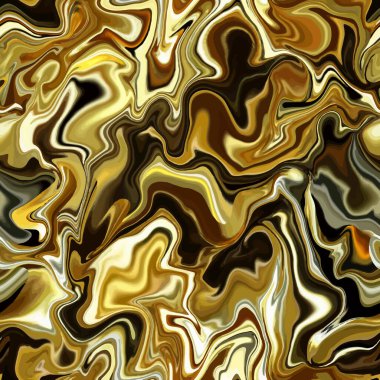 Mermer desenli, kusursuz desen. Siyah, gri, altın, gümüş soyut arka plan. Kusursuz sıvı sıvı. Ebru tarzı etki. Su mürekkebi izi. Vektör.