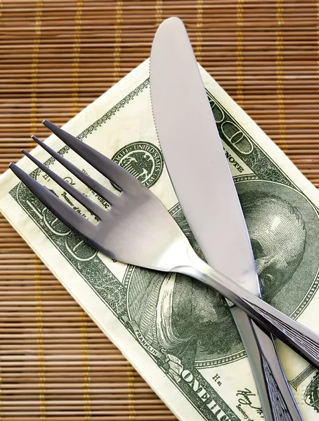 Cutlery on a napkin Stock Image