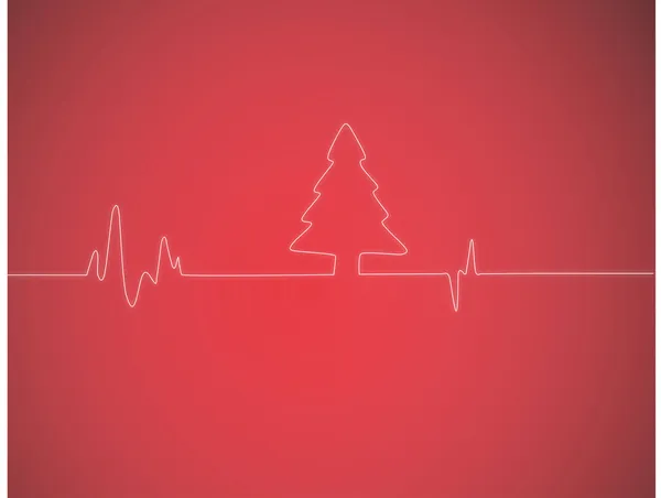 クリスマス ツリーの心電図 — ストックベクタ