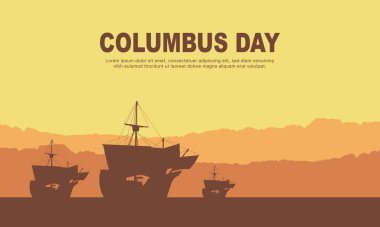 Columbus Günü Arkaplan Tasarımı.